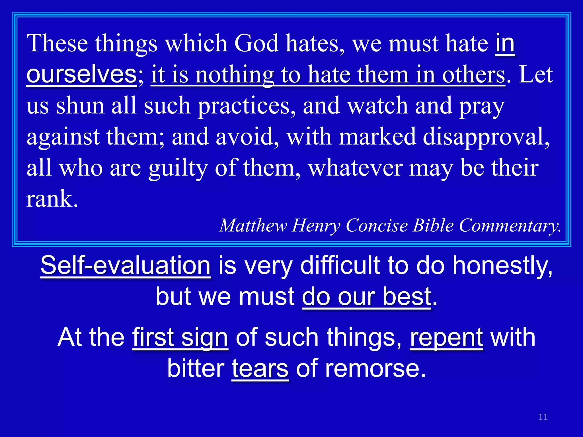 Proverbs 6b Hate What God Hates Pptx