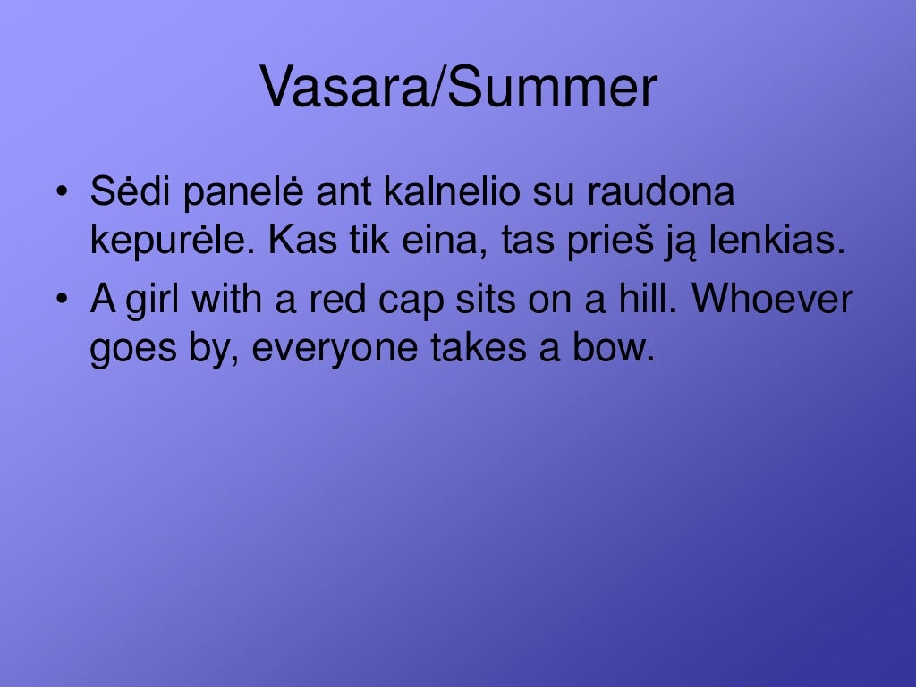 The Seasons proverbs and riddles