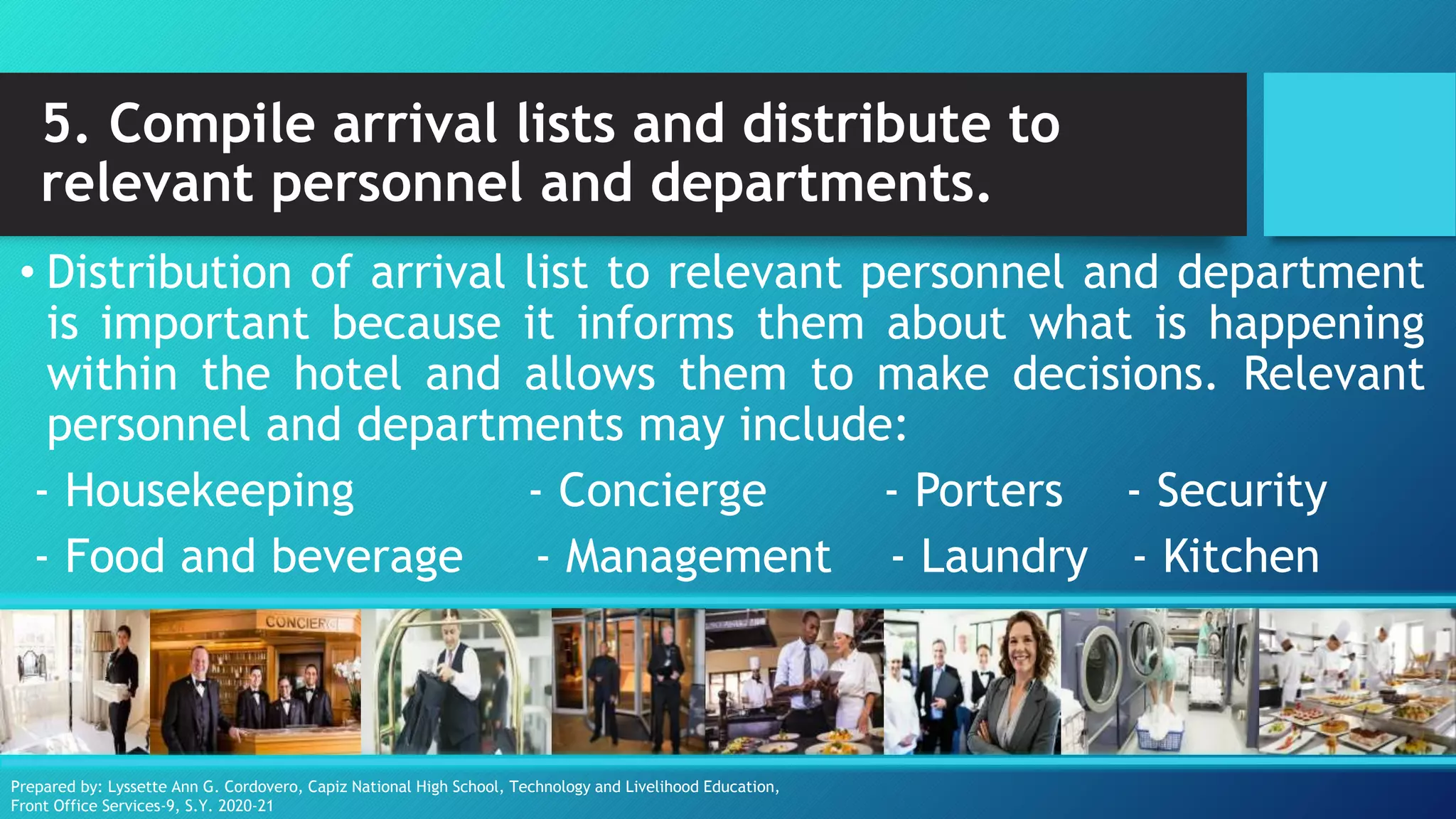 Provide Accommodation Reception Services | PPTX