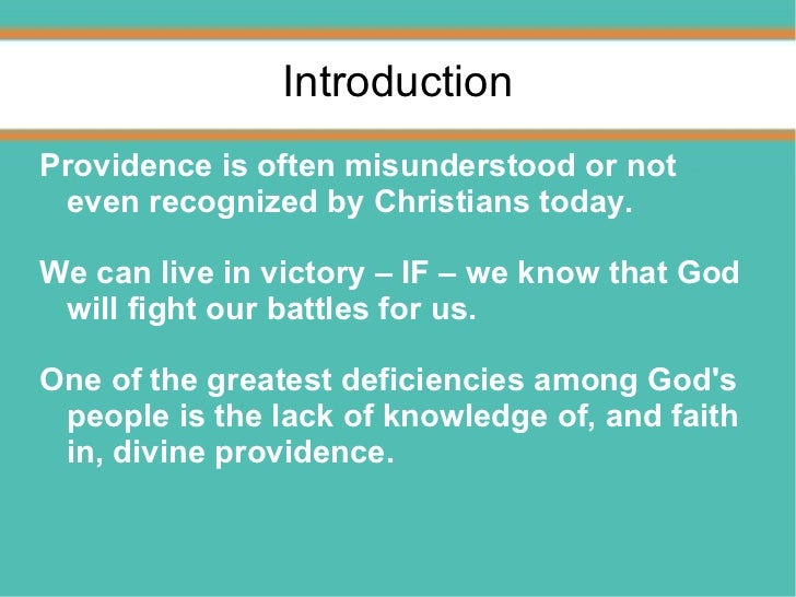 Providence of god