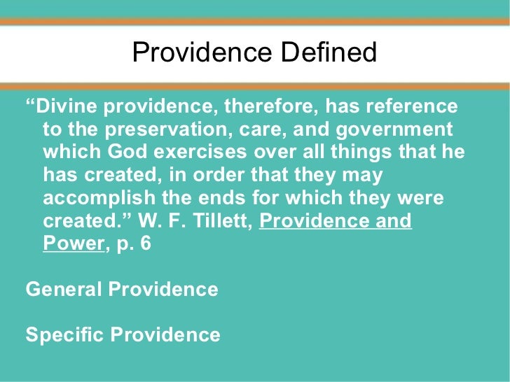 Providence of god
