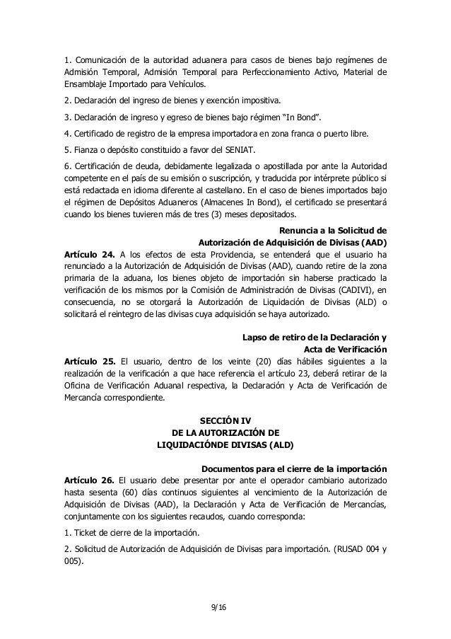 Providencia 108 #CADIVI Importaciones