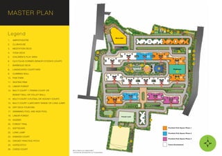 Legend
1. AMPHITHEATRE
2. CLUBHOUSE
3. MEDITATION DECK
4. YOGA DECK
5. CHILDREN’S PLAY AREA
6. OLD FOLKS CORNER (SENIOR CITIZEN’S COURT)
7. BARBEQUE DECK
8. LANDSCAPED COURTYARD
9. CLIMBING WALL
10. PAW PARK
11. SKATING RINK
12. LINEAR FOREST
13. MULTI COURT 1 (TENNIS COURT OR
BASKET BALL OR VOLLEY BALL)
14. MULTI COURT 2 (FUTSAL OR HOCKEY COURT)
15. MULTI COURT 3 (ARCHERY RANGE OR LONG JUMP)
16. DRY DECK FOUNTAIN
17. SWIMMING POOL AND KIDS POOL
18. LINEAR FOREST
19. GAZEBO
20. FOREST TRAIL
21. SOFTSCAPE
22. LONG JUMP
23. KABADDI COURT
24. CRICKET PRACTICE PITCH
25. HOPSCOTCH
26. CHESS COURT
MASTER PLAN
Provident Park Square Phase 1
Provident Park Square Phase 2
Provident Park Square Phase 3
MMicro Mall is an independent
ccommercial development by Puravankara
Future Development
4B 5A
5B
2C
 