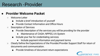 Provider Introduction Provider Credentialing: Maintaining Provider Enrollments, Updates, and ...