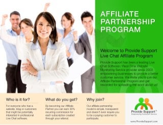 Provide Support Affiliate Partnership Program