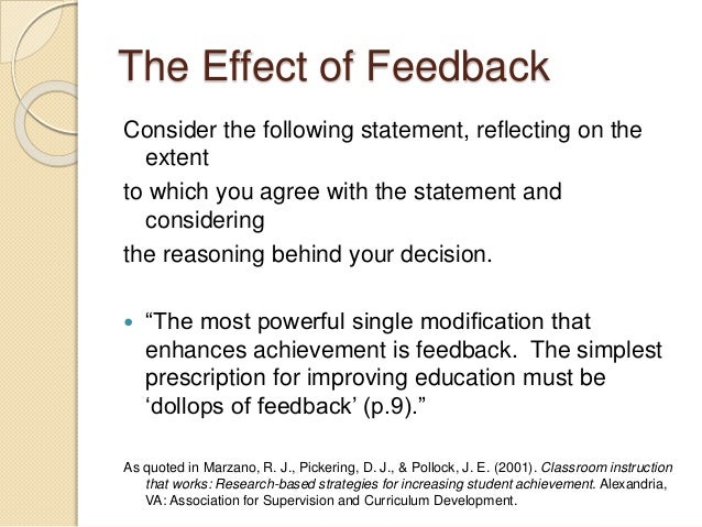 Providing Specific Descriptive Feedback