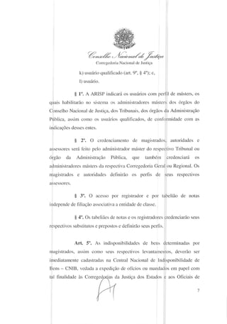 Provimento nº39 - Indisponibilidade de Bens