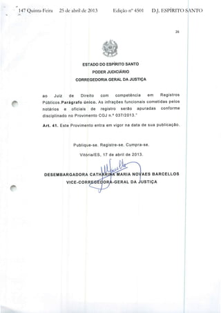 Provimento nº 37 CGJ / ES