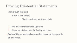 Proving Existential Statements Ppt Proving Existential Statements Ppt