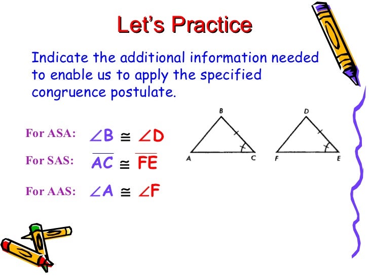 Proving Triangles Congruent Sss, Sas Asa