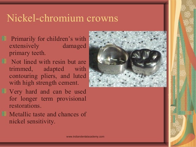 provisional restorations crowns chromium orthodontic
