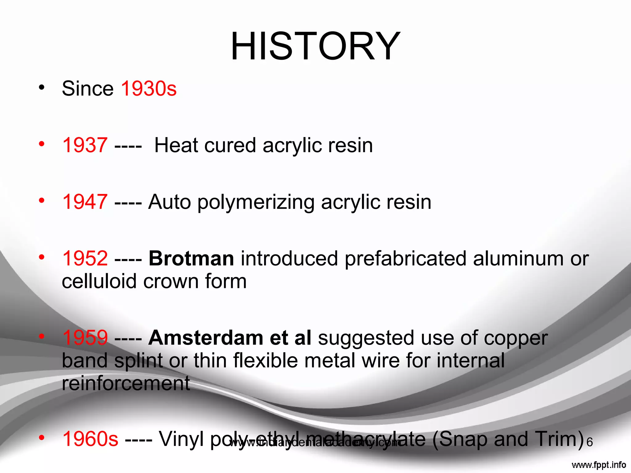 DEFINITION
• “A fixed or removable prosthesis,
designed to protect, enhance esthetics,
stabilization and/or function for a limited
period of time, after which it is to be
replaced by a definitive prosthesis. ”
6www.indiandentalacademy.com
 