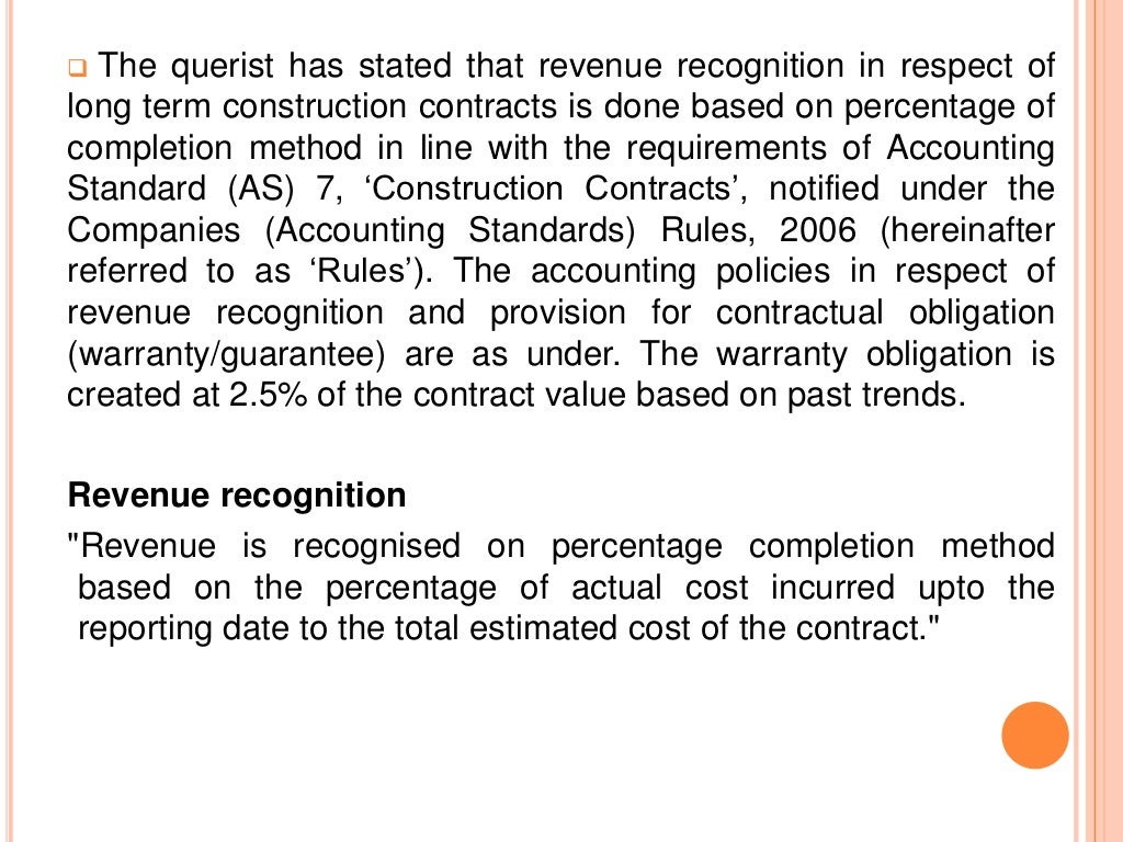 Provision for warranties