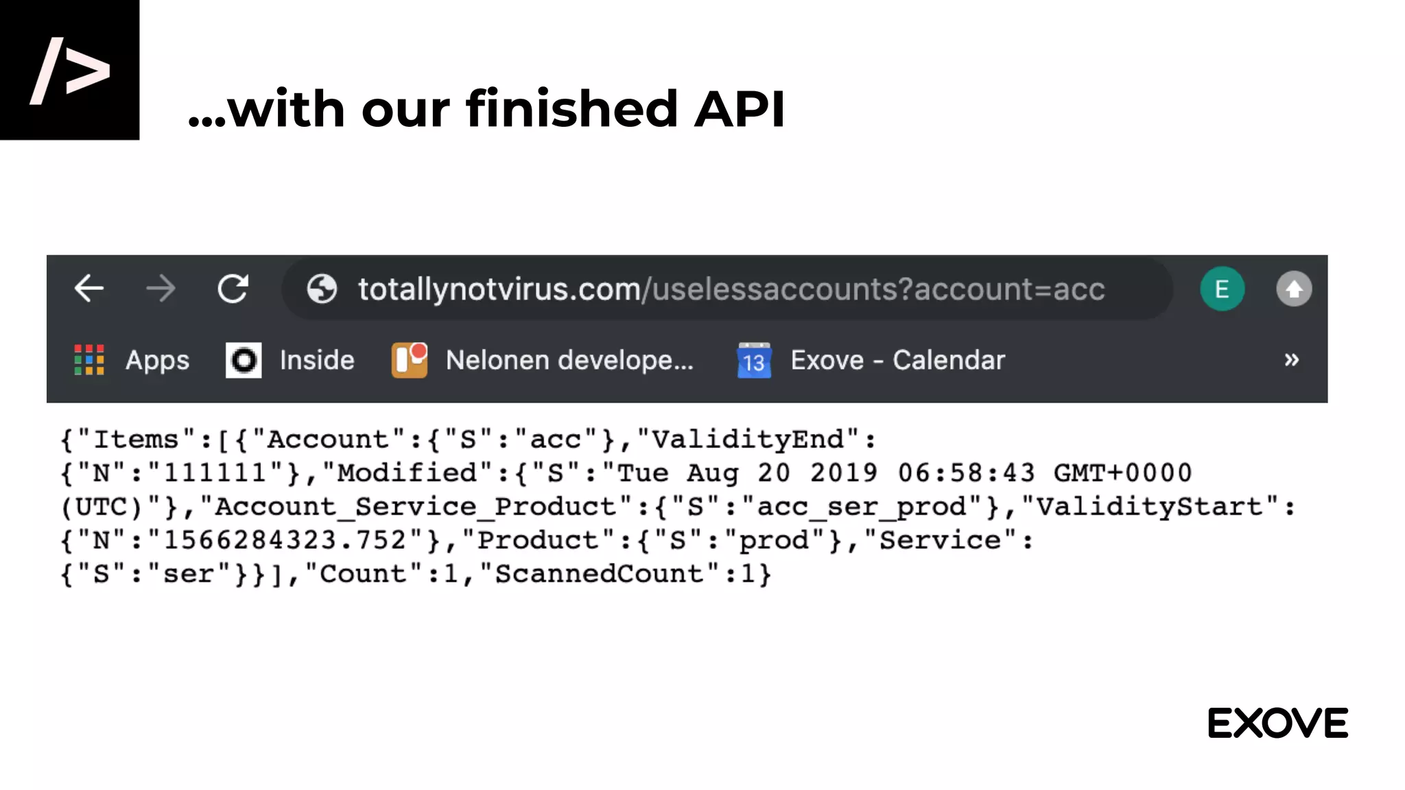 ...with our finished API
 