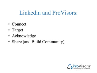 Provisors Pro Visors&Linkedin | PPT