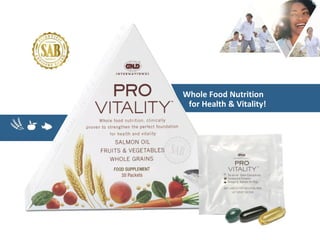 Whole Food Nutrition for Health & Vitality! 