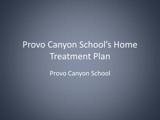 Provo Canyon School’s Home
Treatment Plan
Provo Canyon School
 