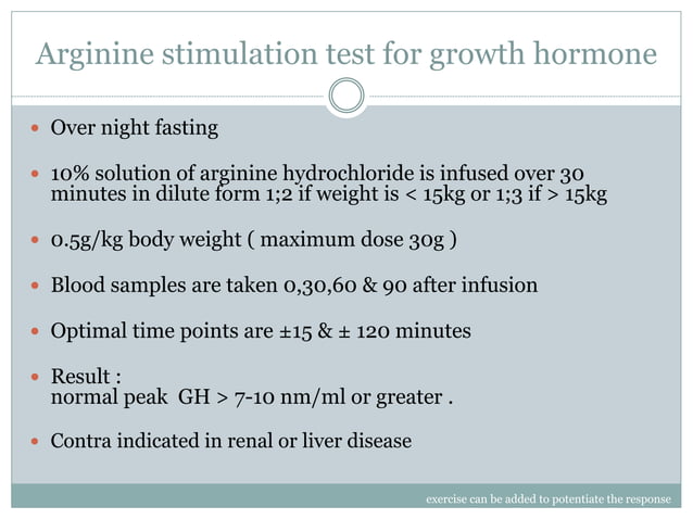 Provocative test for growth hormones | PPTX