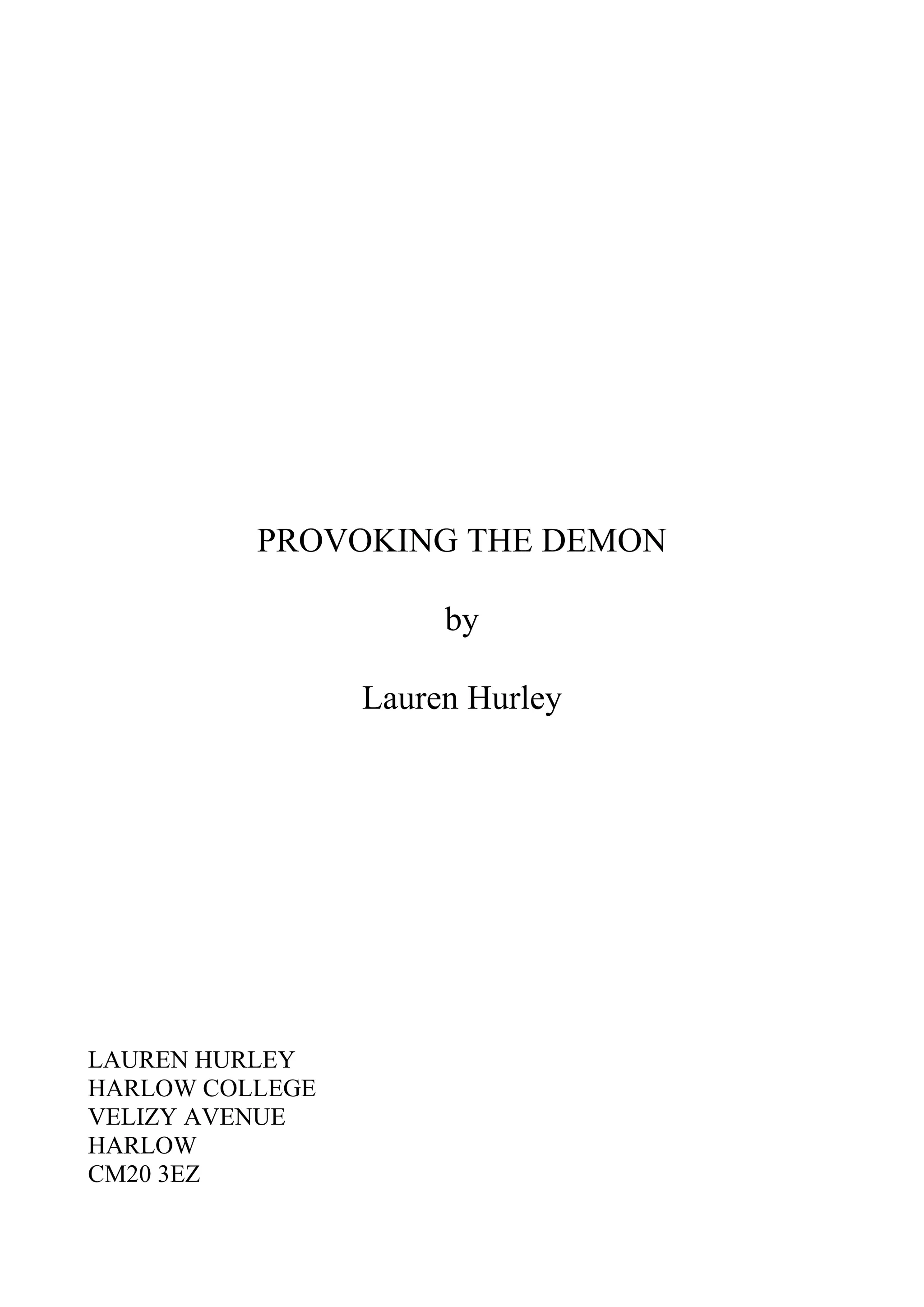 Provoking the demon script | DOCX