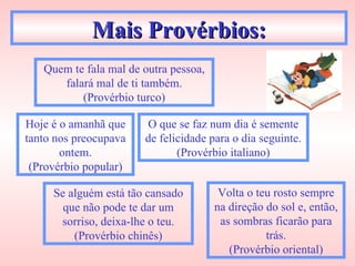 Um Estudo dos Provérbios e Seus Significados Textuais | PPT