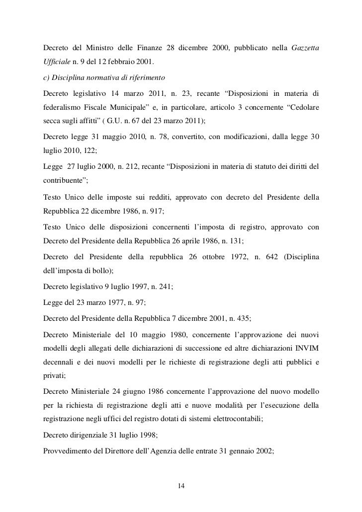 Provvedimento Cedolare Secca
