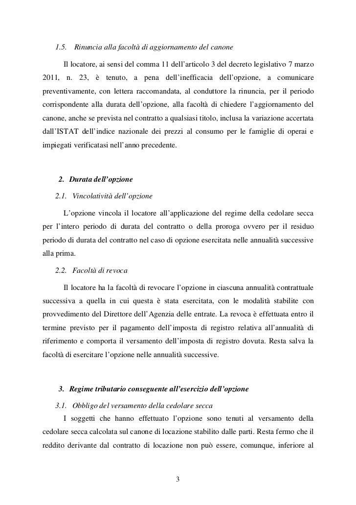 Provvedimento Cedolare Secca