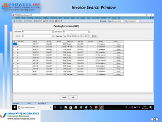 Invoice Search Window
 
