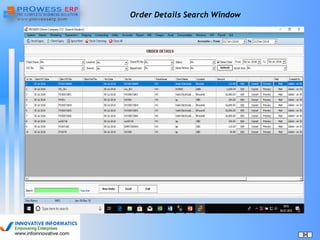 Order Details Search Window
 