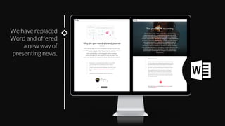 We have replaced
Word and offered 
a new way of
presenting news.
 