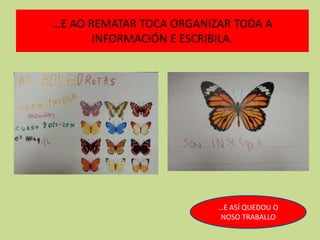 …E AO REMATAR TOCA ORGANIZAR TODA A
INFORMACIÓN E ESCRIBILA.
…E ASÍ QUEDOU O
NOSO TRABALLO
 