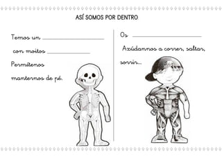 ASÍ SOMOS POR DENTRO.
Temos un
con moitos
Permítenos
manternos de pé.
Os
Axúdannos a correr, saltar,
sorrir…
 