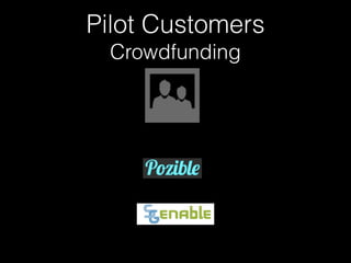 Pilot Customers 
Crowdfunding 
 