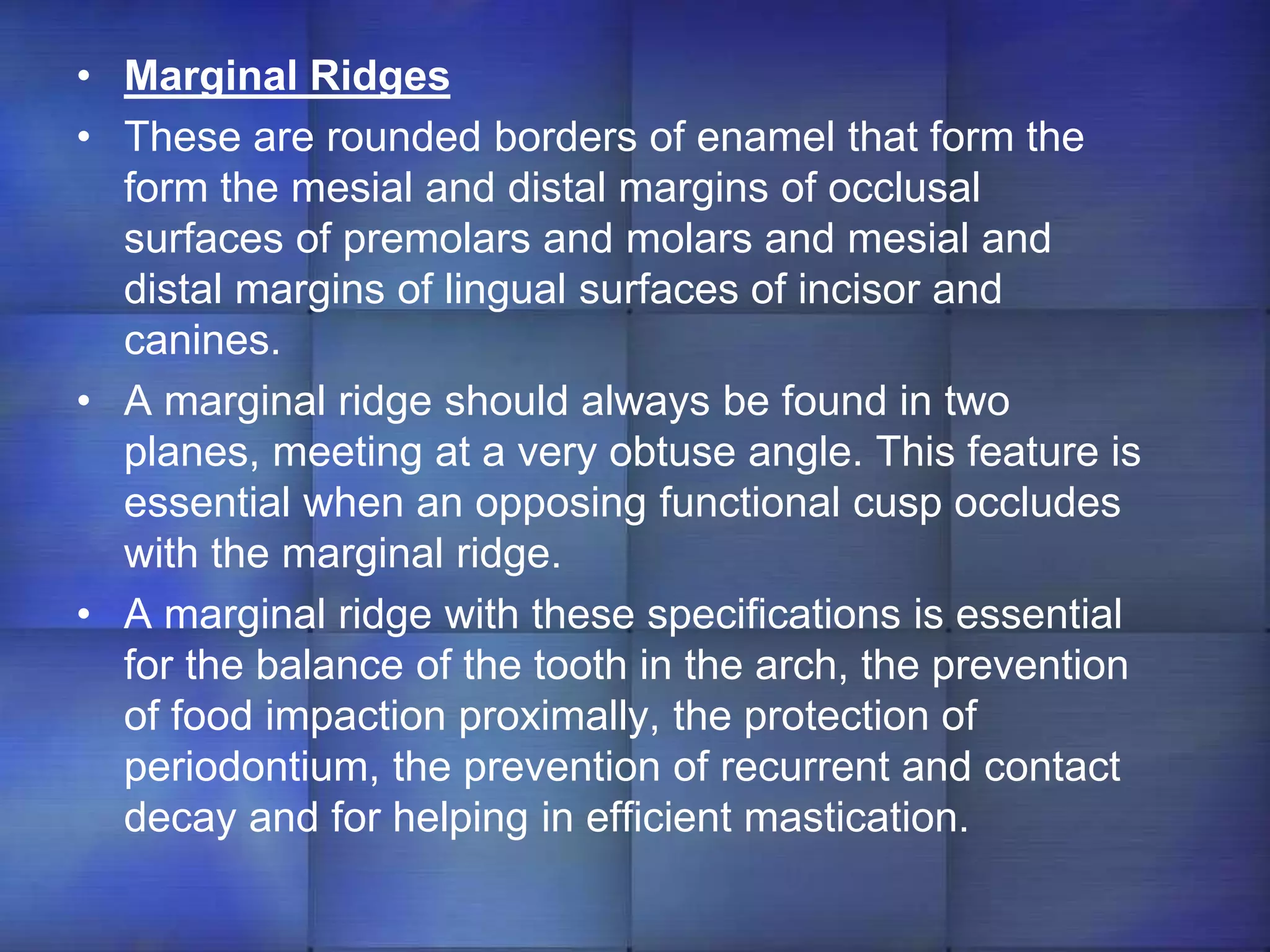 PROXIMAL CONTACTS AND CONTOURS | PPT