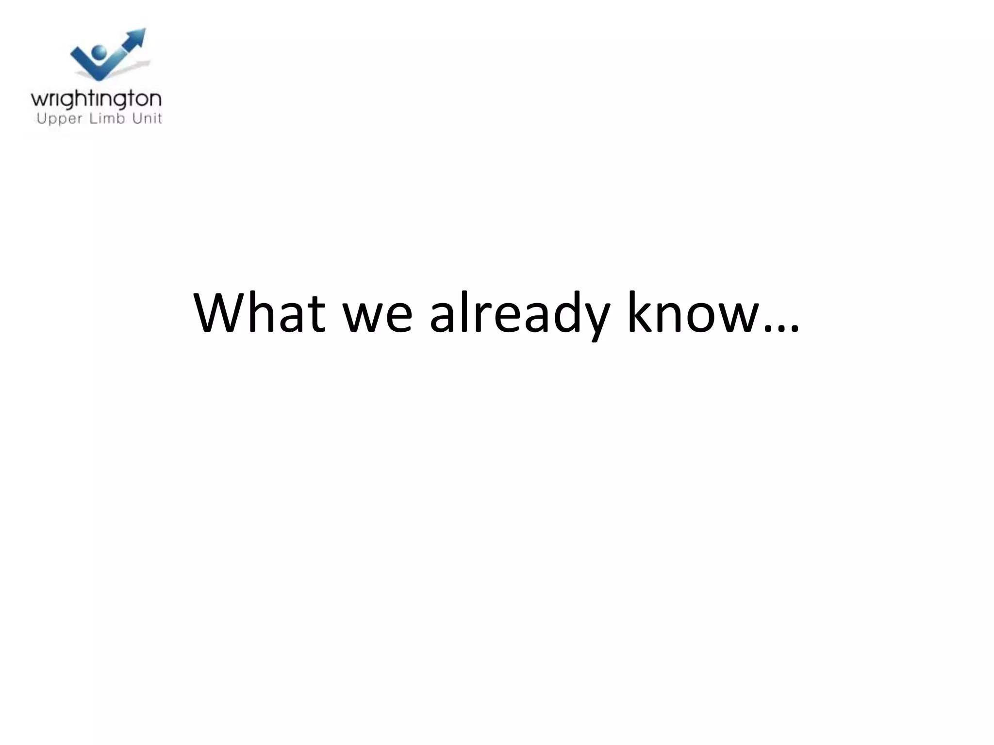 What we already know…
 