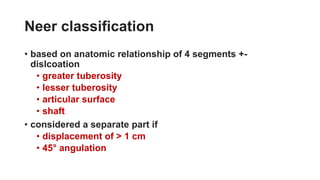 Nehr Classification Upper limb trauma : Proximal Humerus Fractures | PDF