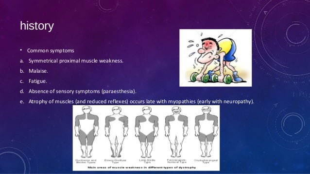 Proximal myopathy and causes