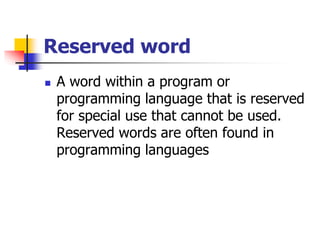 Proximity word and Reserved word | PPTX