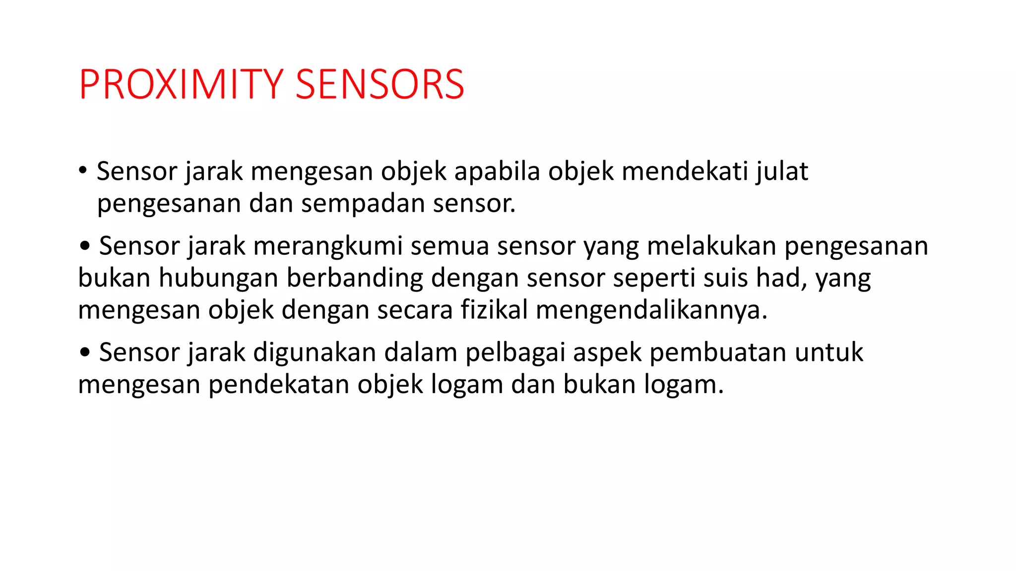 Proximity sensors | PPTX