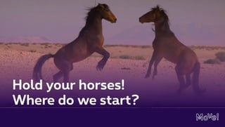 Hold your horses!
Where do we start?
 