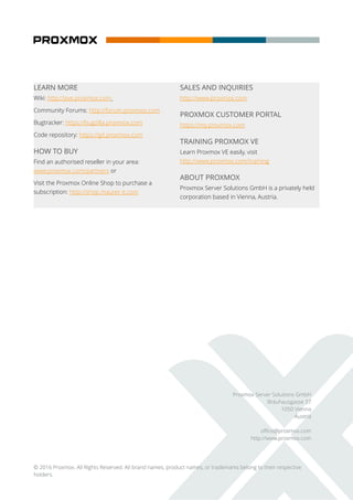 Proxmox ve-datasheet | PDF
