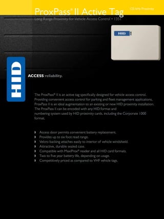 Proxpass ii ds_en | PDF