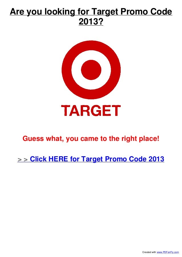 Target Promo Code 2013