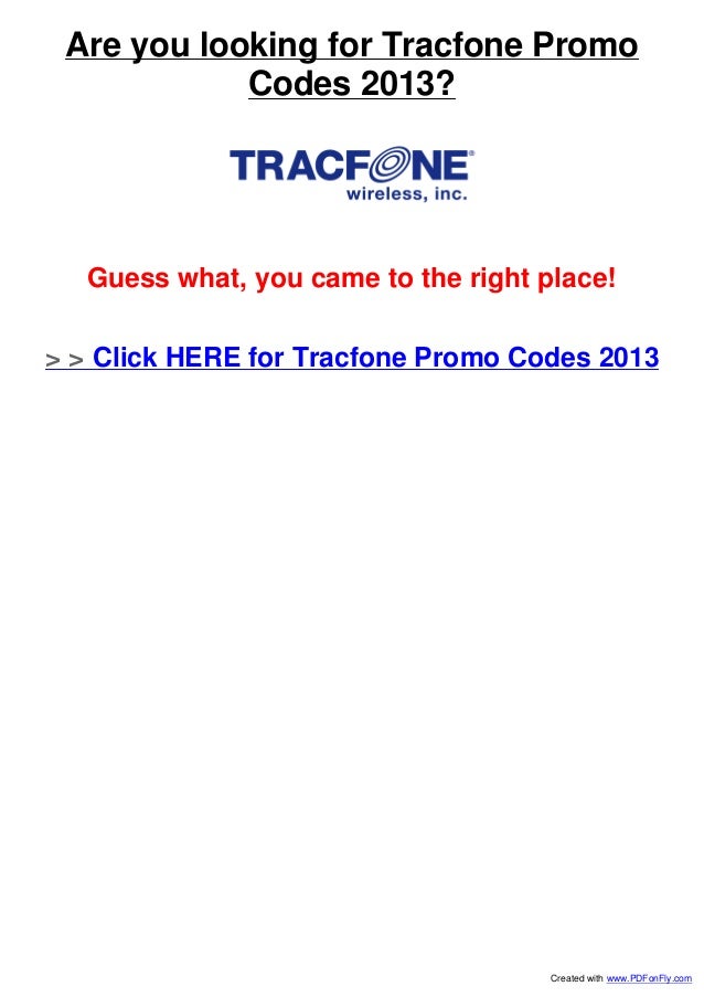 Tracfone Promo Codes 2013