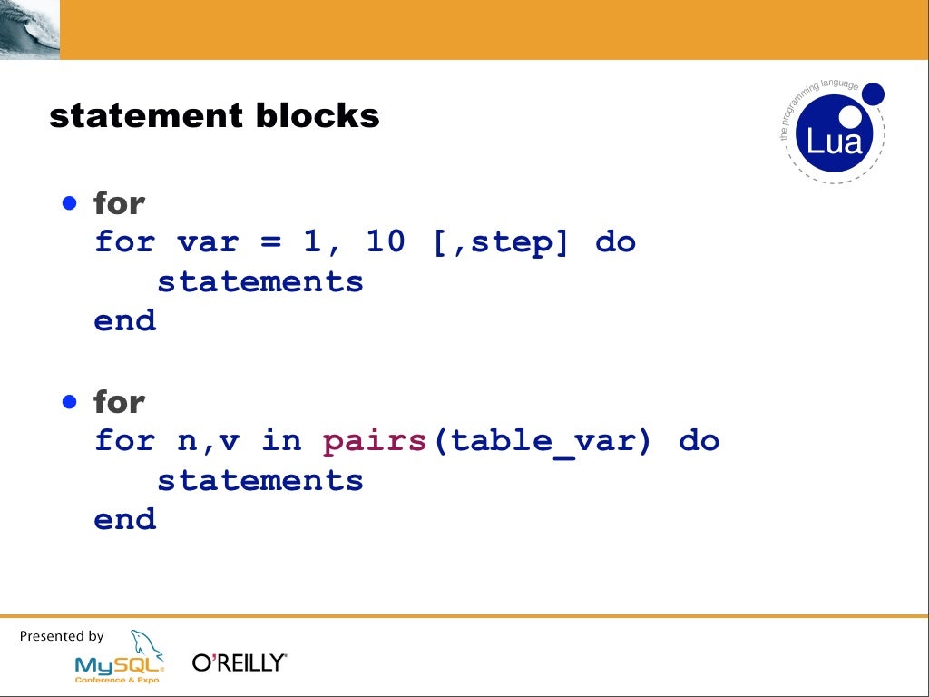 statement blocks • for for