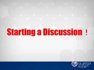 Starting a Discussion
 