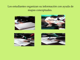Los estudiantes organizan su información con ayuda de 
mapas conceptuales. 
 