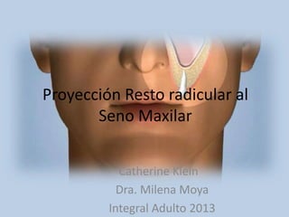 Proyección Resto radicular al
Seno Maxilar
Catherine Klein
Dra. Milena Moya
Integral Adulto 2013
 