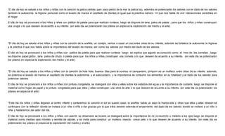 *El día de hoy se saluda a los niños y niñas con la canción la gatica carlota, juan paco pedro de la mar la patica lulu, además se potenciarán los valores con el dado de los valores
también la autonomía, la higiene personal como el lavado de manos el cepillado de dientes al igual que la práctica número 14 que nos habla de vivir interacciones sensibles en
el hogar.
El día de hoy se provocará a los niños y niñas con palitos de paleta para que realicen conteos, luego se dispone de lana, palos de paleta , para que los niños y niñas construyan
una oruga o lo que deseen de acuerdo a su interés. (en este día se potenciarán los pilares en especial la exploración del medio y el arte)
*El día de hoy se saluda a los niños y niñas con la canción de la arañita, un conejin, vamos a cazar un oso entre otras de su interés, además se fortalece la autonomía la higiene
y la práctica 5 que nos habla sobre la importancia del lavado de manos, así como los valores por medio del dado de los valores.
El día de hoy se provocará a los niños y niñas con palitos de paleta para que realicen conteos luego se explica que agosto es conocido como el mes de las cometas , luego
se dispone papel globo , lana palos de chuzo o paleta para que los niños y niñas construyan una cometa o lo que deseen de acuerdo a su interés. (en este día se potenciarán
los pilares en especial la exploración del medio y el arte)
*El día de hoy se saluda a los niños y niñas con la canción de hola hola, buenos días para la sonrisa, el campanario, pimpom es un muñeco entre otras de su interés. además,
se potencia el lavado de manos el cepillado de dientes la autonomía y el autocuidado, y la importancia de consumir los alimentos en su totalidad y el dado de los valores para
potenciar valores.
El día de hoy se provocará a los niños y niñas con pintura congelada, se dialogará con ellos y ellas sobre los estados del agua y la importancia de cuidarla, luego se dispone el
material como hojas de papel y la pintura congelada para que ellos y ellas construyan una obra de arte o lo que deseen de acuerdo a su interés. (en este día se potenciarán los
pilares en especial el arte)
*Este día los niños y niñas llegaran al centro infantil y cantaremos la canción el sol se quiere casar, la arañita, había un sapo la mariposita y, otras que ellos y ellas deseen sé
continuara con la reflexión donde se invitara a un niña o niña a dar gracias por lo que ellos deseen además el lanzamiento del dado de los valores donde se invitara a un niño o
niña y hablaremos del valor del día.
El día de hoy se provocará a los niños y niñas con aserrín se observará se tocará, se dialogará sobre la importancia de no consumirlo o meterlo a los ojos luego se dispone el
material como medias ojos móviles y semilla de alpiste, y se invita para construir un muñeco insecto crece pelo o lo que deseen de acuerdo a su interés. (en este día se
potenciarán los pilares en especial la exploración del medio y el arte)
 