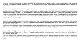 El día de hoy se provocará los niños y niñas con tapas de gaseosa para que clasifiquen según su color luego se dispone de un cordón pedido previamente a las familias para
que los niños y niñas ensarten y fortalezcan su motricidad fina o lo que deseen de acuerdo a su interés. (en este día se potenciarán los pilares en especial la exploración del
medio. el arte).
*Este día los niños y niñas llegaran al centro infantil con sus familias se les dará una calurosa bienvenida cantaremos la canción como la mariposita al que le gusta la milonga,
cuando el marinero baila sol se quiere casar, buenos días para mis amigo, buenos días para la sonrisa y, otras que ellos y ellas deseen sé continuara con la reflexión donde se
invitara a un niña o niña a dar gracias por lo que ellos deseen además el lanzamiento del dado de los valores donde se invitara a un niño o niña y hablaremos del valor del día.
El día de hoy se provocará a los niños y niñas con piedras de diferentes tamaños para que las observen hagan conteos, luego se dispone el material como vinilos pinceles para
que ellos y ellas las pinten y las ubiquen en un espacio previamente escogido o lo que ellos y ellas deseen de acuerdo a su interés. (en este día se potenci arán los pilares en
especial la exploración del medio. y el arte).
*Este día los niños y niñas llegaran al centro infantil y cantaremos la canción el sol se quiere casar, la arañita, había un sapo la mariposita y, otras que ellos y ellas deseen sé
continuara con la reflexión donde se invitara a un niña o niña a dar gracias por lo que ellos deseen además el lanzamiento del dado de los valores donde se invitara a un niño o
niña y hablaremos del valor del día.
El día de hoy se provocará con harina para que la observen la huelan , luego se dispone de anilina vegetal, aceite un poco de sal para construir plastilina vegetal y la transformen
como deseen o lo que deseen de acuerdo a su interés. (en este día se potenciarán los pilares en especial la exploración del medio, y el arte).
*Este día los niños y niñas llegaran al centro infantil y cantaremos la canción el sol se quiere casar, la arañita, había un sapo la mariposita y, otras que ellos y ellas deseen sé
continuara con la reflexión donde se invitara a un niña o niña a dar gracias por lo que ellos deseen además el lanzamiento del dado de los valores donde se invitara a un niño o
niña y hablaremos del valor del día.
El día de hoy se provocará a los niños y niñas con aros de colores se dialoga sobre su forma y color luego se dispone materiales como plastilina del color y se invita para que
hagan bolitas y las encolen en el aro del color correspondiente o lo que ellos y ellas deseen de acuerdo a su interés. (en este día se potenciarán los pilares en especial el juego
y el arte).
 
