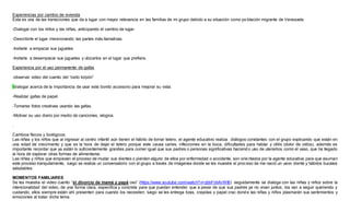 Experiencias por cambio de vivienda
Esta es una de las transiciones que da a lugar con mayor relevancia en las familias de mi grupo debido a su situación como población migrante de Venezuela.
-Dialogar con los niños y las niñas, anticipando el cambio de lugar.
-Describirle el lugar mencionando las partes más llamativas.
-Invitarle a empacar sus juguetes
-Invitarle a desempacar sus juguetes y ubicarlos en el lugar que prefiera.
Experiencia por el uso permanente de gafas
-observar video del cuento del “osito torpón”
-dialogar acerca de la importancia de usar este bonito accesorio para mejorar su vista.
-Realizar gafas de papel.
-Tomarse fotos creativas usando las gafas.
-Motivar su uso diario por medio de canciones, elogios.
.
Cambios físicos y biológicos
Las niñas y los niños que al ingresar al centro infantil aún tienen el hábito de tomar tetero, el agente educativo realiza diálogos constantes con el grupo explicando que están en
una edad de crecimiento y que es la hora de dejar el tetero porque este causa caries, infecciones en la boca, dificultades para hablar y otitis (dolor de oídos), además es
importante recordar que ya están lo suficientemente grandes para comer igual que sus padres o personas significativas haciendo uso de utensilios como el vaso, que ha llegado
la hora de explorar otras formas de alimentarse.
Las niñas y niños que empiezan el proceso de mudar sus dientes o pierden alguno de ellos por enfermedad o accidente, son orientados por la agente educativa para que asuman
este proceso tranquilamente, luego se realiza un conversatorio con el grupo a través de imágenes donde se les muestre el proceso de me nació un uevo diente y hábitos bucales
saludables.
MOMENTOS FAMILIARES
Se les muestra el video cuento “el divorcio de mamá y papá oso” (https://www.youtube.com/watch?v=zbbFohArWI8) seguidamente se dialoga con las niñas y niños sobre la
intencionalidad del video, de una forma clara, especifica y concreta para que puedan entender que a pesar de que sus padres ya no vivan juntos, los van a seguir queriendo y
cuidando, ellos siempre están ahí presenten para cuando los necesiten; luego se les entrega tizas, crayolas y papel crac donde las niñas y niños plasmarán sus sentimientos y
emociones al tratar dicho tema.
 